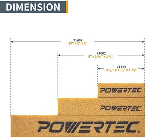PowerTec 71407 מקל ניקוי שוחק לחגורות ודיסקים מלטש | מחק גומי טבעי - כלים לחנות עבודות עץ למלטות שלמות 12 x 2 x 2